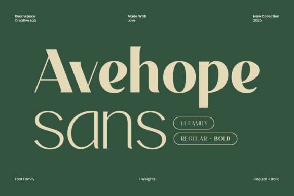 Avehope Sans: A Modern Geometric Typeface for Clean Brand Identity