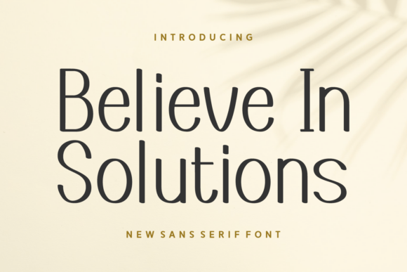 Believe in Solutions: A Modern Sans Serif Typeface for Brand Building